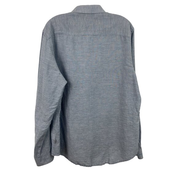 Calvin Klein Mens Blue Long Sleeve Roll Tab Button-Up Shirt Size Large - Picture 2 of 8